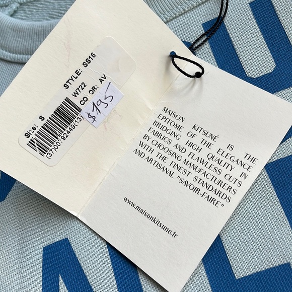 NWT Women’s Maison Kitsuné sweatshirt / Small / Powder blue - Picture 9 of 9